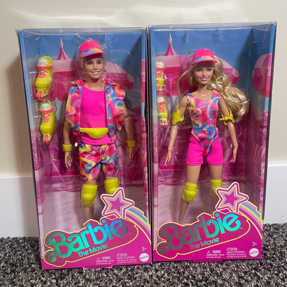 Barbie and Ken Roller Skate Barbie the Movie Dolls NIB